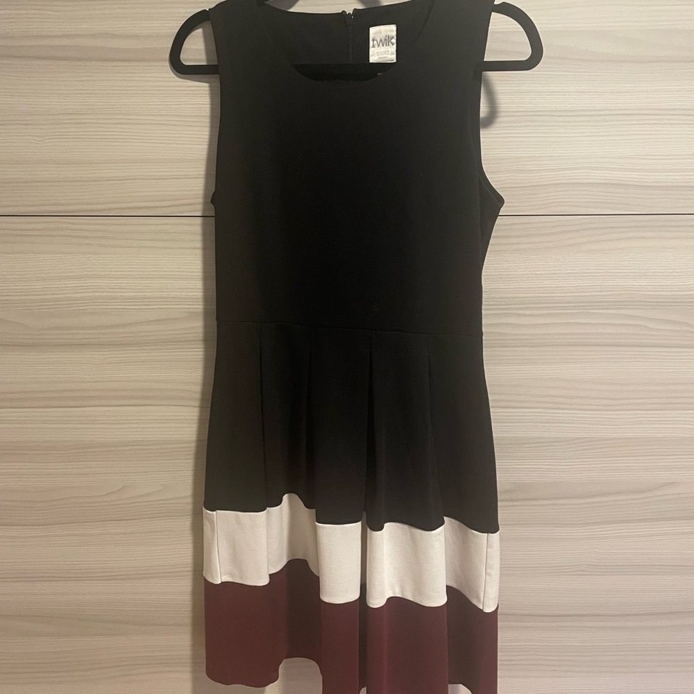 Twik Black and White Fit and Flare Mini Dress